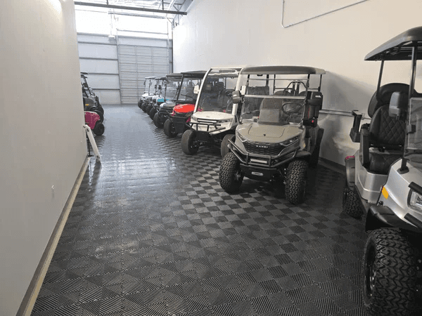 Golf cart in our Austin showroom